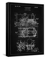 PP516-Vintage Black Steam Train Locomotive Patent Poster-Cole Borders-Framed Stretched Canvas