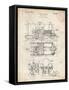 PP516-Vintage Parchment Steam Train Locomotive Patent Poster-Cole Borders-Framed Stretched Canvas