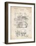 PP516-Vintage Parchment Steam Train Locomotive Patent Poster-Cole Borders-Framed Giclee Print