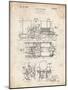 PP516-Vintage Parchment Steam Train Locomotive Patent Poster-Cole Borders-Mounted Giclee Print