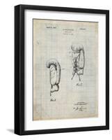 PP517-Antique Grid Parchment Boxing Glove 1925 Patent Poster-Cole Borders-Framed Giclee Print