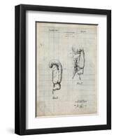 PP517-Antique Grid Parchment Boxing Glove 1925 Patent Poster-Cole Borders-Framed Premium Giclee Print
