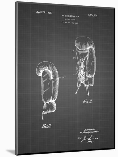 PP517-Black Grid Boxing Glove 1925 Patent Poster-Cole Borders-Mounted Giclee Print