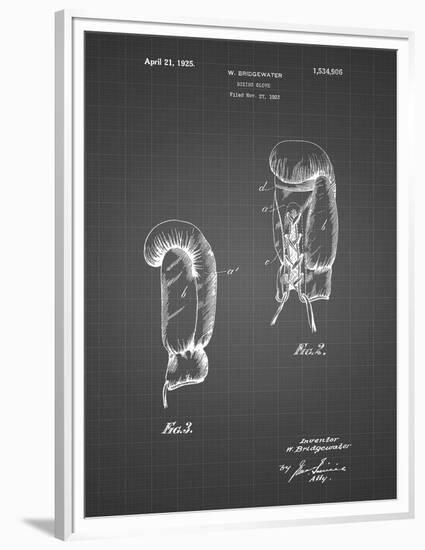 PP517-Black Grid Boxing Glove 1925 Patent Poster-Cole Borders-Framed Premium Giclee Print