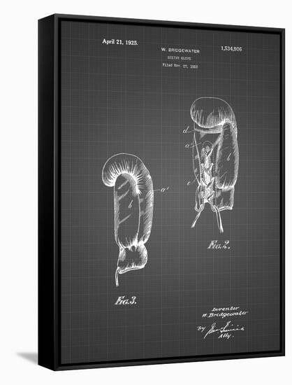 PP517-Black Grid Boxing Glove 1925 Patent Poster-Cole Borders-Framed Stretched Canvas