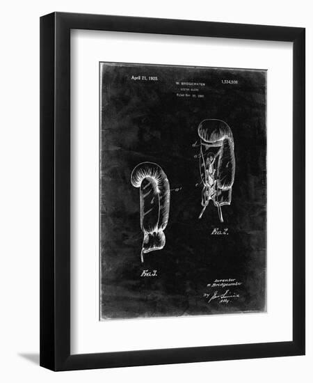 PP517-Black Grunge Boxing Glove 1925 Patent Poster-Cole Borders-Framed Premium Giclee Print