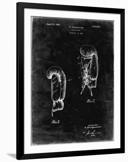 PP517-Black Grunge Boxing Glove 1925 Patent Poster-Cole Borders-Framed Giclee Print