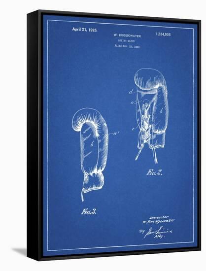 PP517-Blueprint Boxing Glove 1925 Patent Poster-Cole Borders-Framed Stretched Canvas