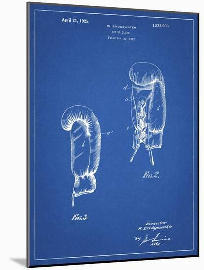 PP517-Blueprint Boxing Glove 1925 Patent Poster-Cole Borders-Mounted Giclee Print