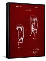 PP517-Burgundy Boxing Glove 1925 Patent Poster-Cole Borders-Framed Stretched Canvas