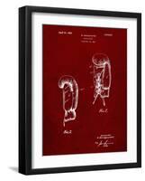 PP517-Burgundy Boxing Glove 1925 Patent Poster-Cole Borders-Framed Giclee Print