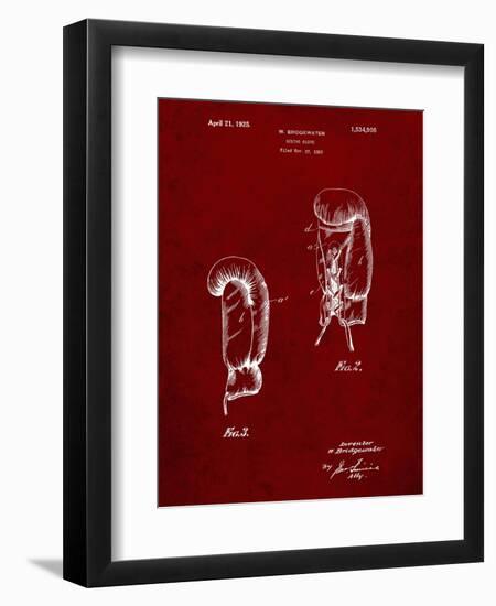 PP517-Burgundy Boxing Glove 1925 Patent Poster-Cole Borders-Framed Premium Giclee Print