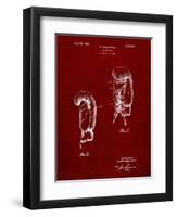 PP517-Burgundy Boxing Glove 1925 Patent Poster-Cole Borders-Framed Premium Giclee Print