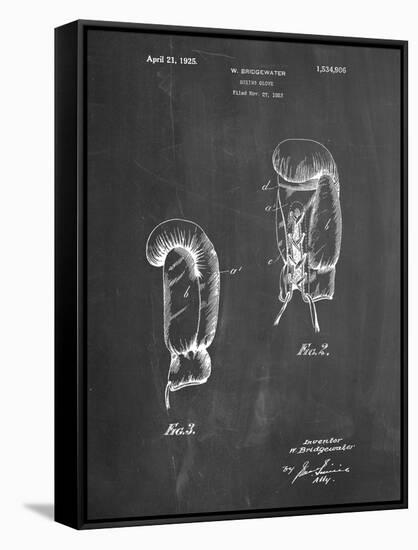 PP517-Chalkboard Boxing Glove 1925 Patent Poster-Cole Borders-Framed Stretched Canvas