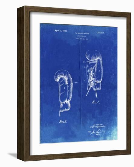PP517-Faded Blueprint Boxing Glove 1925 Patent Poster-Cole Borders-Framed Giclee Print