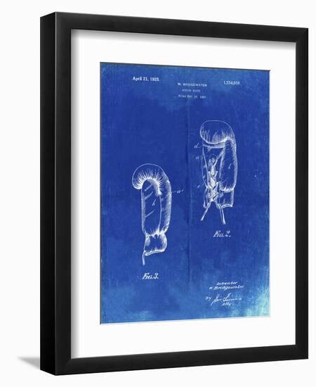 PP517-Faded Blueprint Boxing Glove 1925 Patent Poster-Cole Borders-Framed Premium Giclee Print