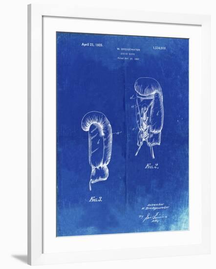 PP517-Faded Blueprint Boxing Glove 1925 Patent Poster-Cole Borders-Framed Giclee Print