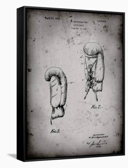 PP517-Faded Grey Boxing Glove 1925 Patent Poster-Cole Borders-Framed Stretched Canvas