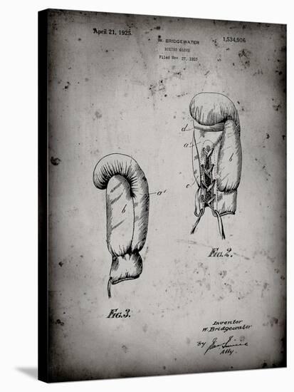 PP517-Faded Grey Boxing Glove 1925 Patent Poster-Cole Borders-Stretched Canvas