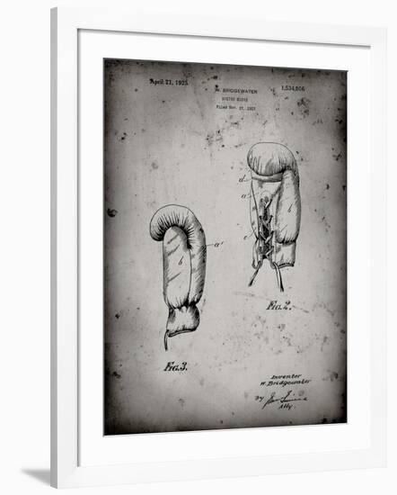 PP517-Faded Grey Boxing Glove 1925 Patent Poster-Cole Borders-Framed Giclee Print