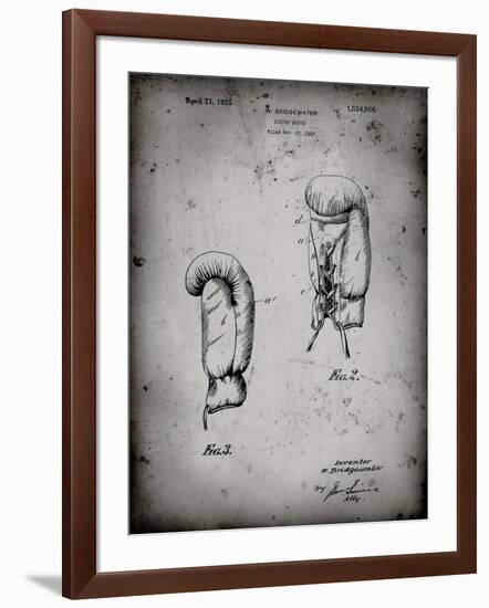 PP517-Faded Grey Boxing Glove 1925 Patent Poster-Cole Borders-Framed Giclee Print