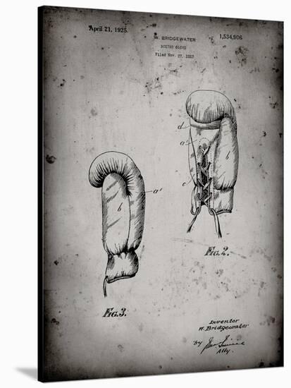 PP517-Faded Grey Boxing Glove 1925 Patent Poster-Cole Borders-Stretched Canvas