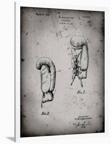 PP517-Faded Grey Boxing Glove 1925 Patent Poster-Cole Borders-Framed Premium Giclee Print