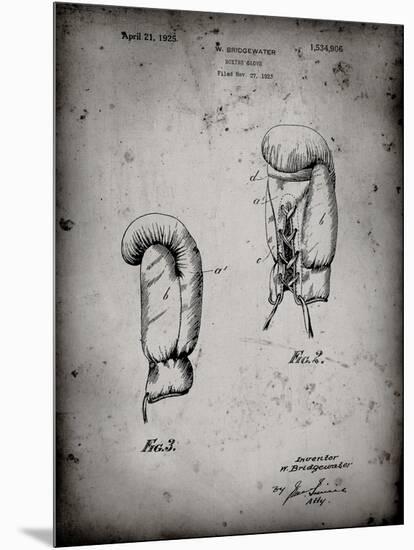 PP517-Faded Grey Boxing Glove 1925 Patent Poster-Cole Borders-Mounted Premium Giclee Print