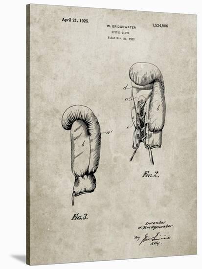 PP517-Sandstone Boxing Glove 1925 Patent Poster-Cole Borders-Stretched Canvas