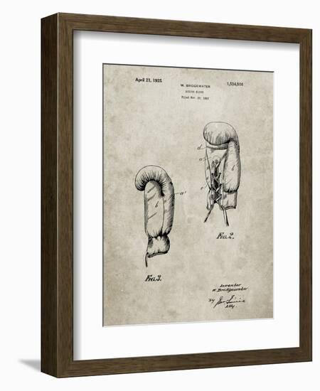 PP517-Sandstone Boxing Glove 1925 Patent Poster-Cole Borders-Framed Giclee Print