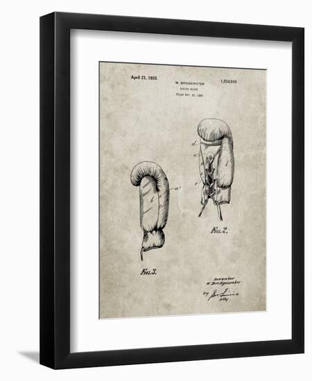 PP517-Sandstone Boxing Glove 1925 Patent Poster-Cole Borders-Framed Premium Giclee Print