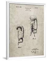 PP517-Sandstone Boxing Glove 1925 Patent Poster-Cole Borders-Framed Premium Giclee Print