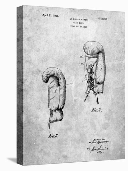 PP517-Slate Boxing Glove 1925 Patent Poster-Cole Borders-Stretched Canvas