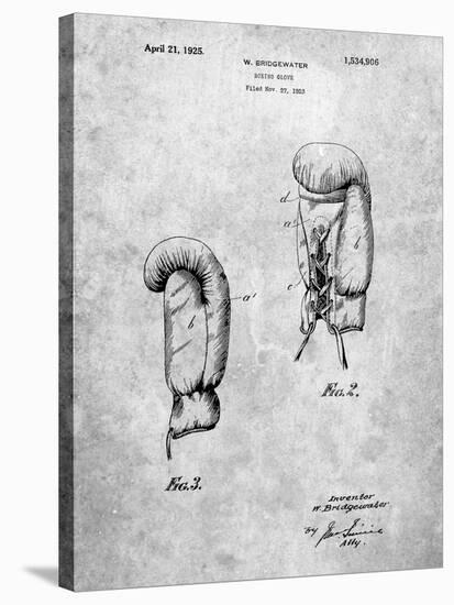 PP517-Slate Boxing Glove 1925 Patent Poster-Cole Borders-Stretched Canvas