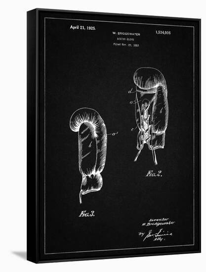 PP517-Vintage Black Boxing Glove 1925 Patent Poster-Cole Borders-Framed Stretched Canvas