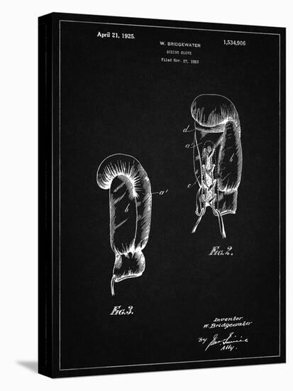 PP517-Vintage Black Boxing Glove 1925 Patent Poster-Cole Borders-Stretched Canvas