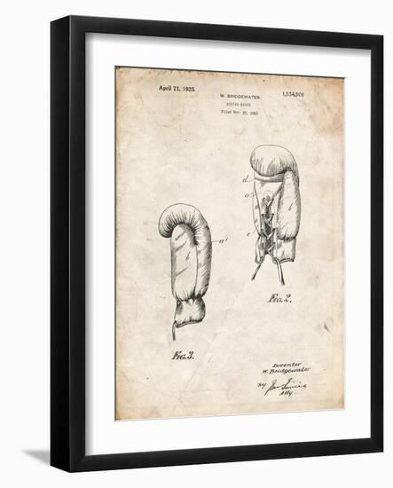 PP517-Vintage Parchment Boxing Glove 1925 Patent Poster-Cole Borders-Framed Giclee Print