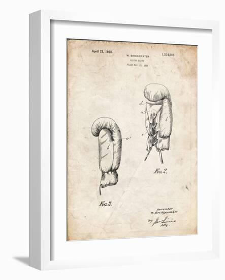 PP517-Vintage Parchment Boxing Glove 1925 Patent Poster-Cole Borders-Framed Giclee Print