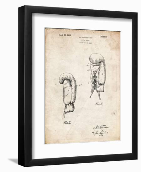 PP517-Vintage Parchment Boxing Glove 1925 Patent Poster-Cole Borders-Framed Premium Giclee Print