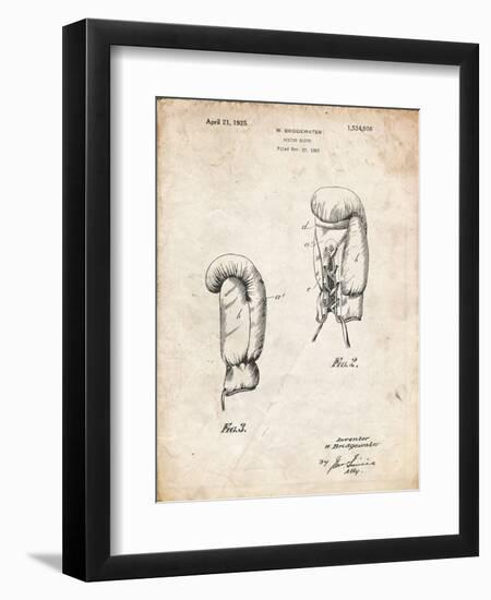 PP517-Vintage Parchment Boxing Glove 1925 Patent Poster-Cole Borders-Framed Giclee Print