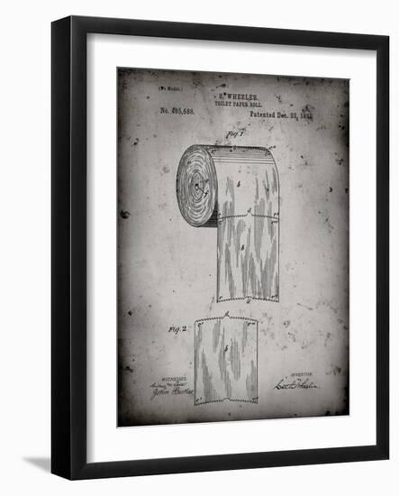 PP53-Faded Grey Toilet Paper Patent-Cole Borders-Framed Giclee Print