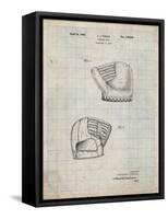 PP538-Antique Grid Parchment A.J. Turner Baseball Mitt Patent Poster-Cole Borders-Framed Stretched Canvas