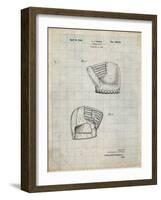 PP538-Antique Grid Parchment A.J. Turner Baseball Mitt Patent Poster-Cole Borders-Framed Giclee Print