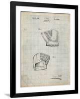 PP538-Antique Grid Parchment A.J. Turner Baseball Mitt Patent Poster-Cole Borders-Framed Giclee Print