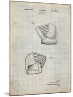 PP538-Antique Grid Parchment A.J. Turner Baseball Mitt Patent Poster-Cole Borders-Mounted Giclee Print