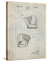 PP538-Antique Grid Parchment A.J. Turner Baseball Mitt Patent Poster-Cole Borders-Stretched Canvas