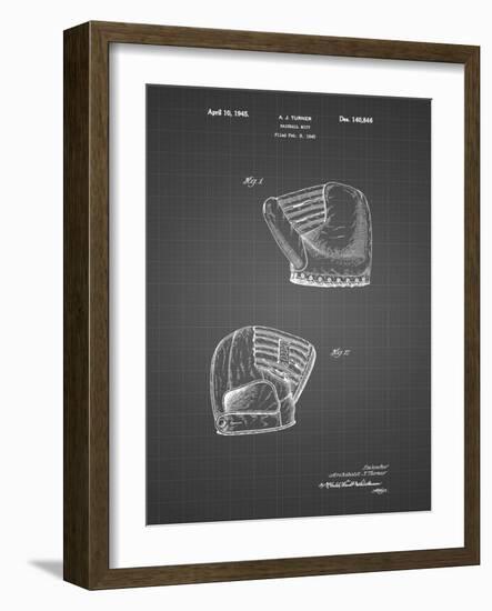PP538-Black Grid A.J. Turner Baseball Mitt Patent Poster-Cole Borders-Framed Giclee Print
