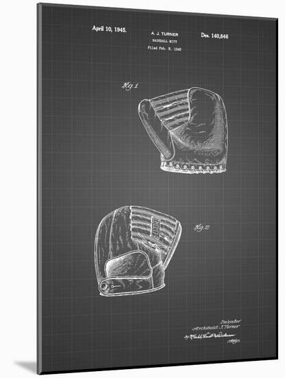 PP538-Black Grid A.J. Turner Baseball Mitt Patent Poster-Cole Borders-Mounted Giclee Print