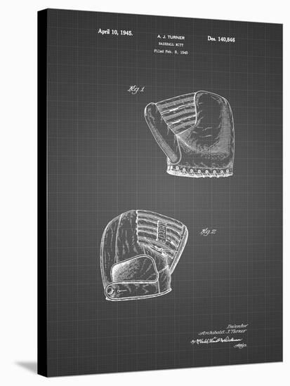 PP538-Black Grid A.J. Turner Baseball Mitt Patent Poster-Cole Borders-Stretched Canvas