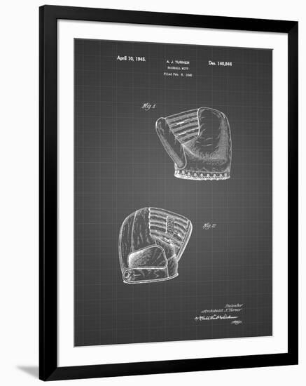 PP538-Black Grid A.J. Turner Baseball Mitt Patent Poster-Cole Borders-Framed Giclee Print